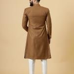 Classic Caramel Brown Achkan for Men | Elegant Ethnic Wear | Jaipurio